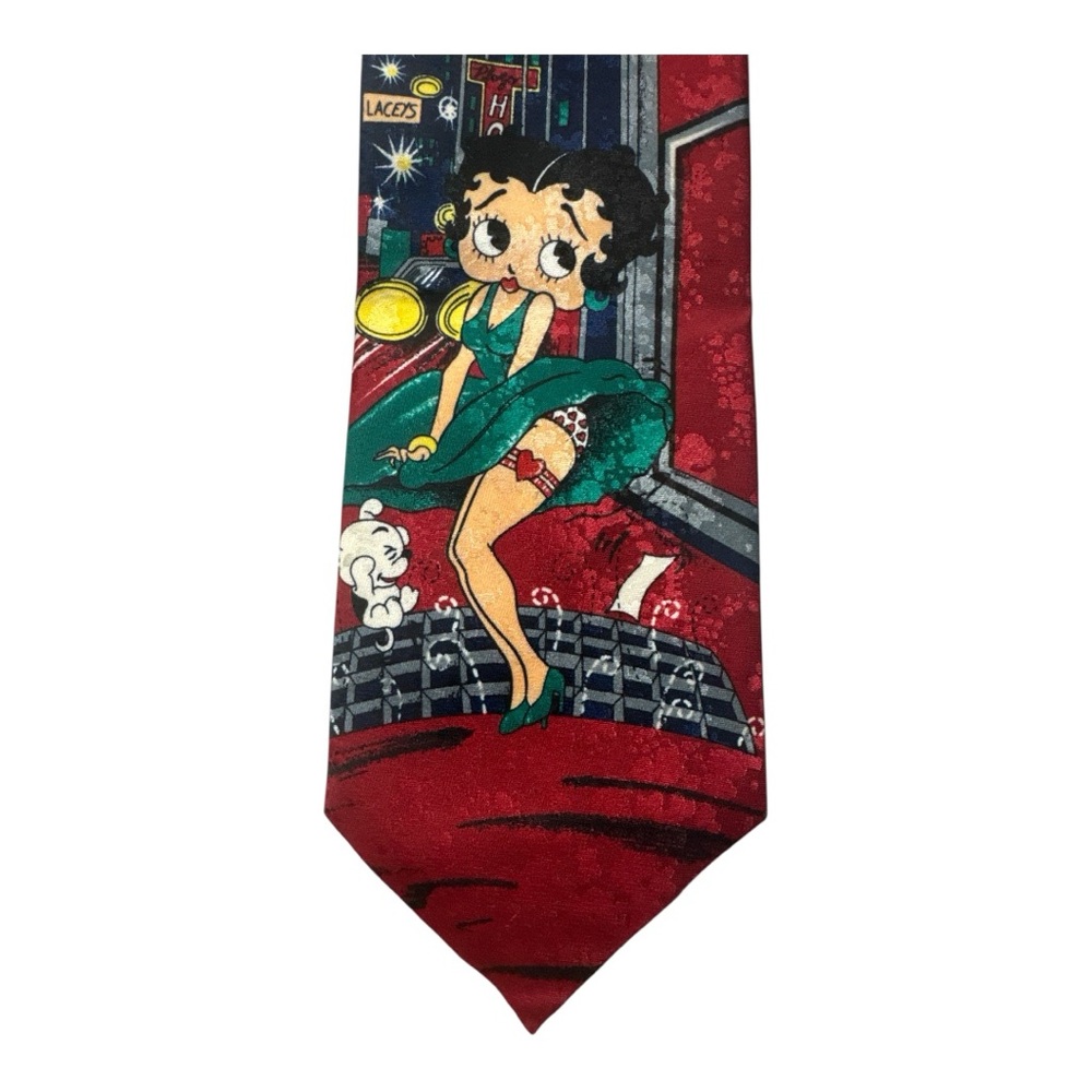Vintage Ralph Marlin BETTY BOOP Looney Tunes Silk Tie 90's - Picture 7 of 7